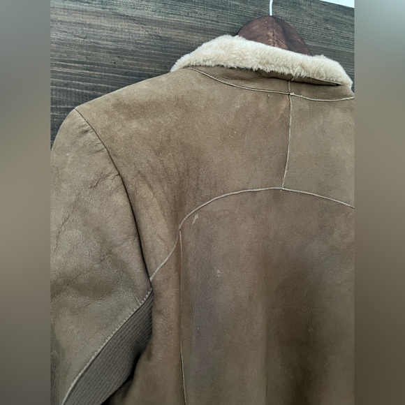 Vince Spanish Merino Lamb Shearling Cascade Drape Jacket Classic Luxury SZ L - Picture 3 of 14